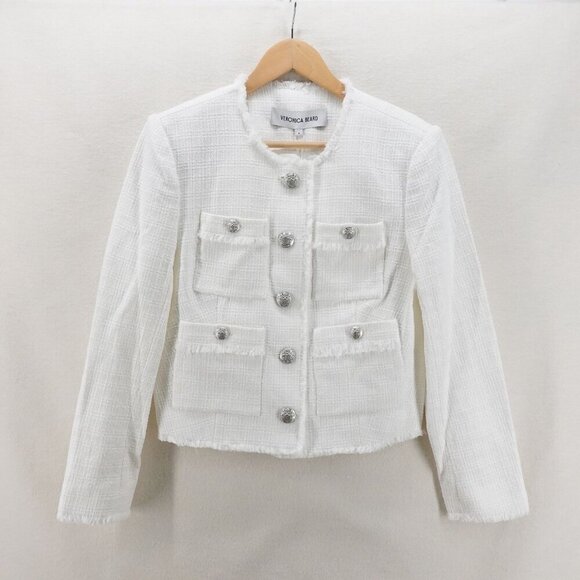 Veronica Beard Cream Blazer with Silver Buttons - Picture 12 of 16